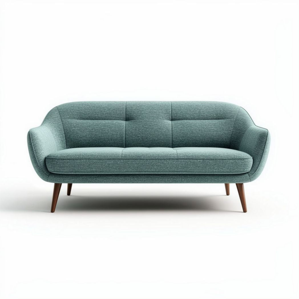 Canapé en tissu bleu clair avec pieds en bois dimensions 180 x 80 x 75cm