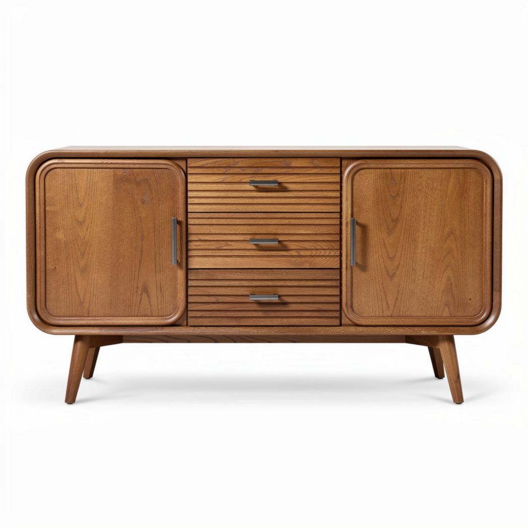 Buffet en bois de chêne naturel avec tiroirs et portes dimensions 120 x 45 x 75cm