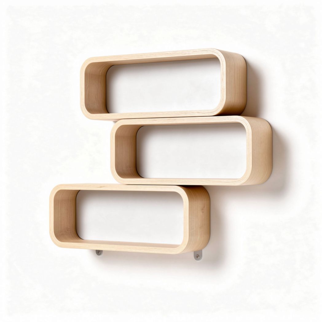 Étagère murale en bois naturel de 60 x 20 x 15 cm pour espaces modernes