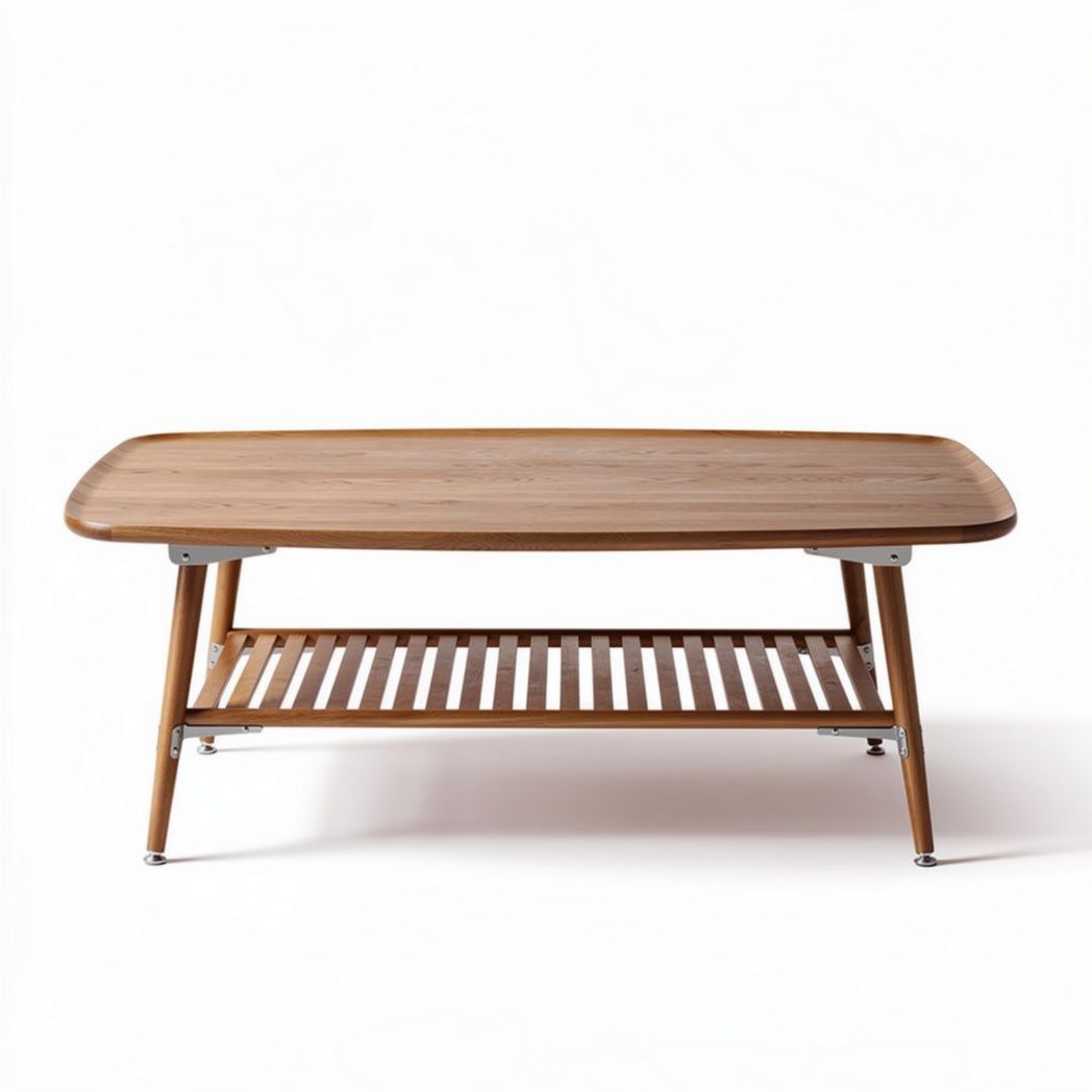Table basse en bambou naturel 120 x 60 x 40cm pour salon et espace détente
