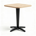 Table carrée en bois avec pied en métal noir 80 x 80 x 75cm pour salle à manger