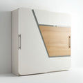 Armoire murale en bois et panneaux blancs 150 x 80 x 60 cm avec design moderne